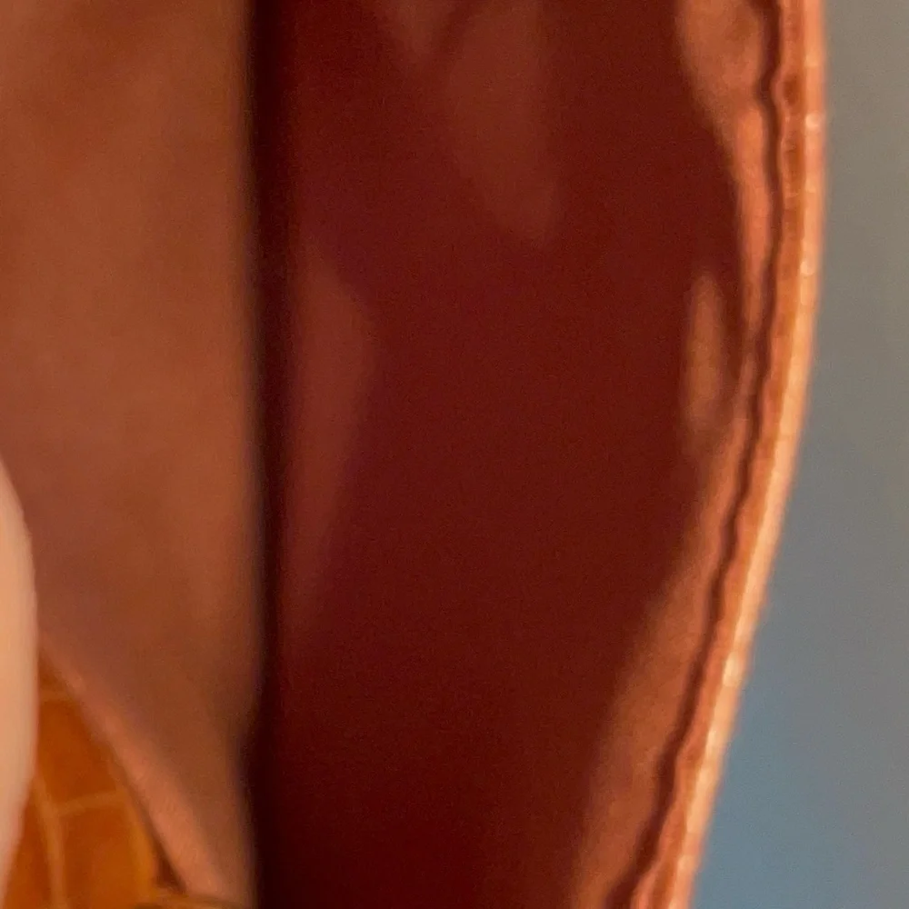 Brown Faux Crocodile-Embossed‎ Clutch